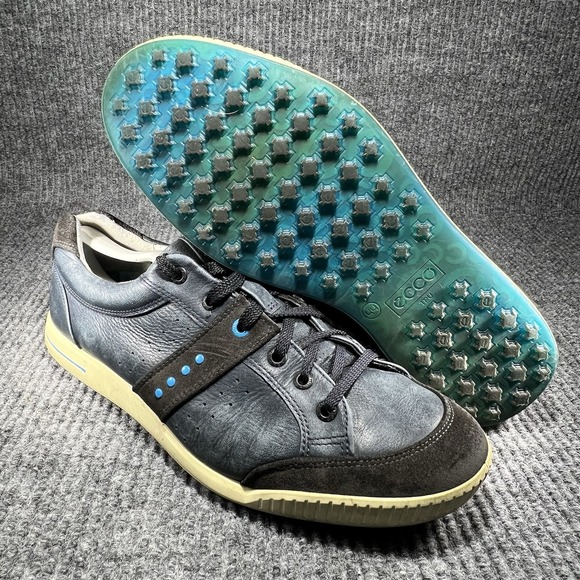 Ecco Street Premiere Golf Shoes Men's Size 10 Marine Grey Leather 03918456498 - Picture 9 of 12